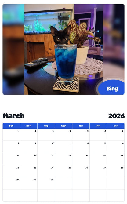 November 2025 - October 2026 Bing - Pawidols Pet Calendar