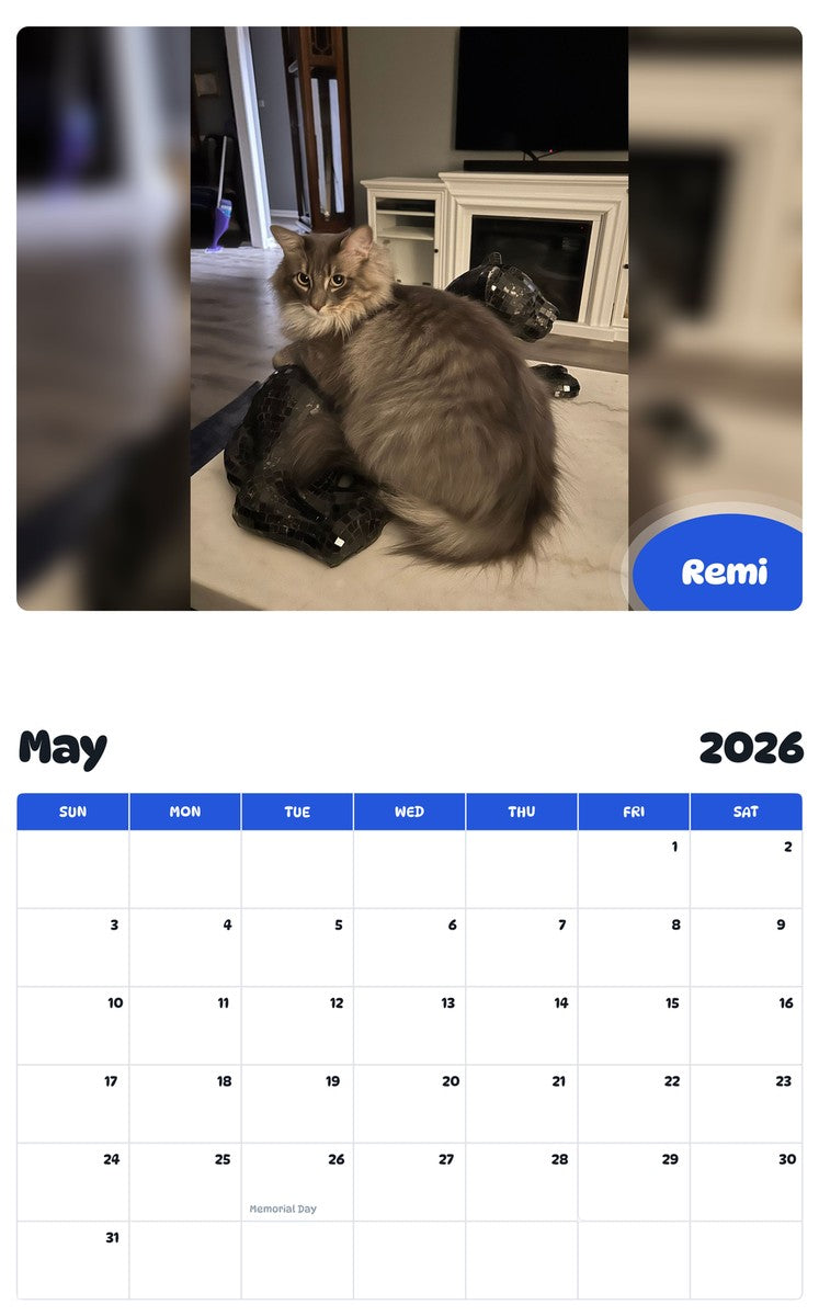 2026 - 2027 Remi - Pawidols Pet Calendar