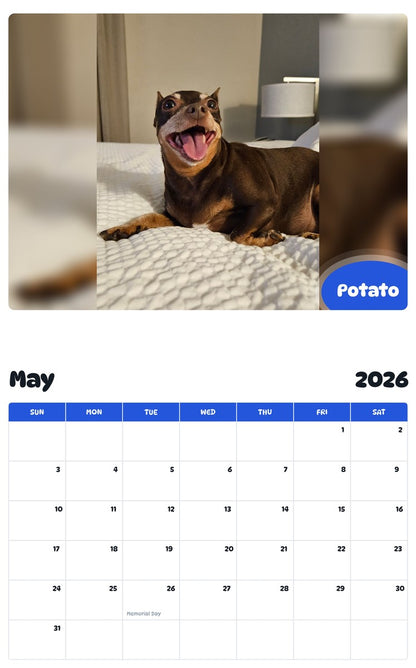 2026 - 2027 Potato - Pawidols Pet Calendar