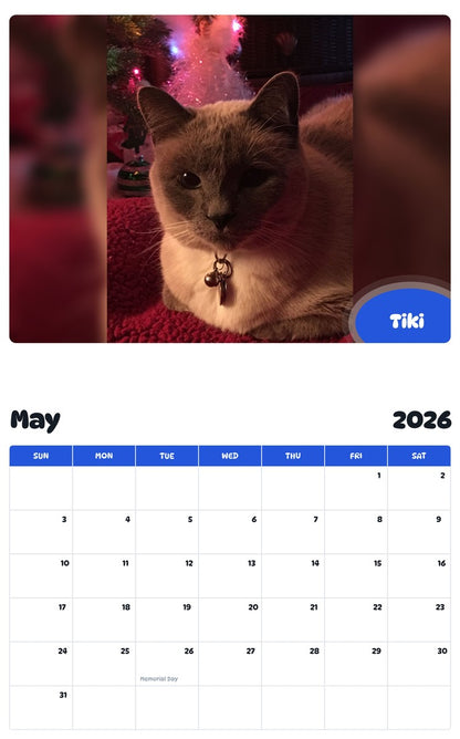 2026 - 2027 Tiki - Pawidols Pet Calendar