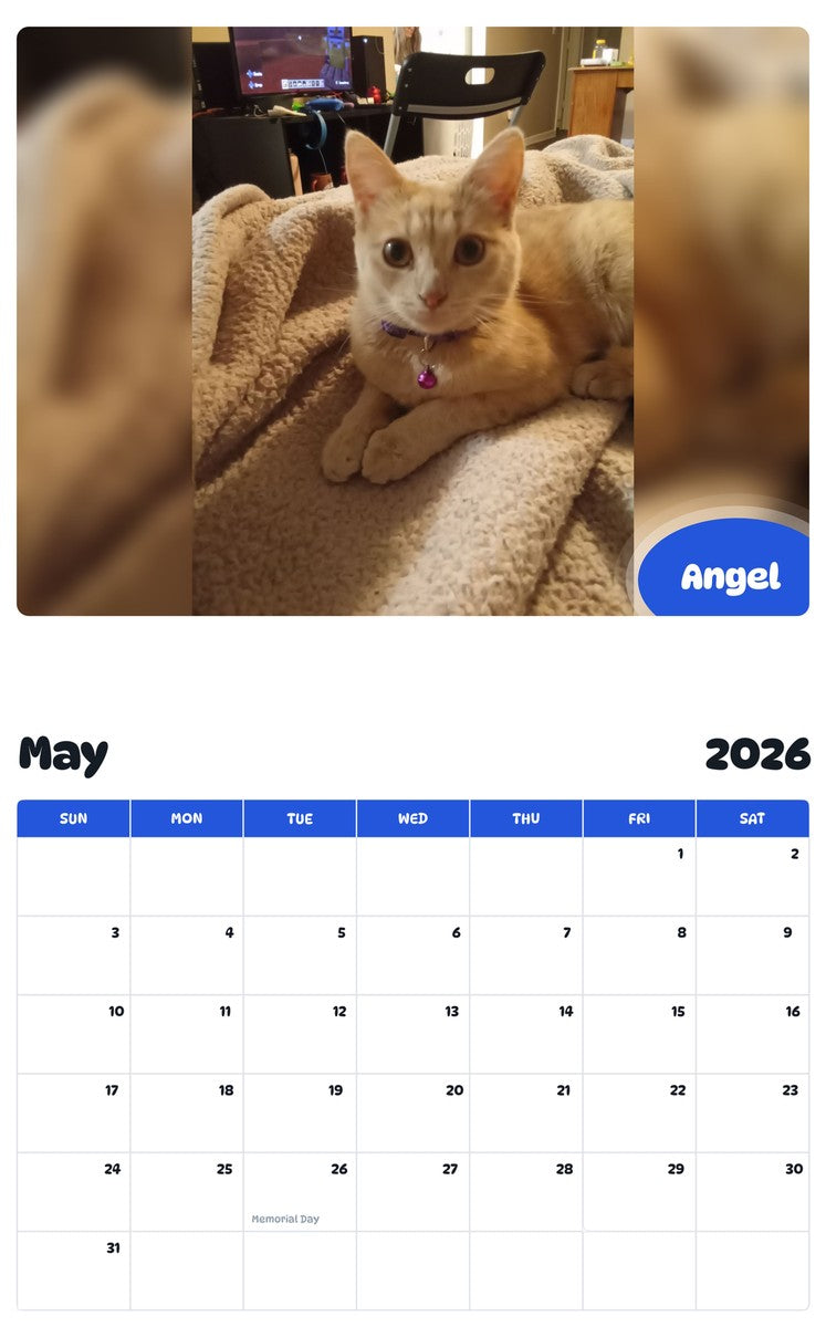 2026 - 2027 Angel - Pawidols Pet Calendar