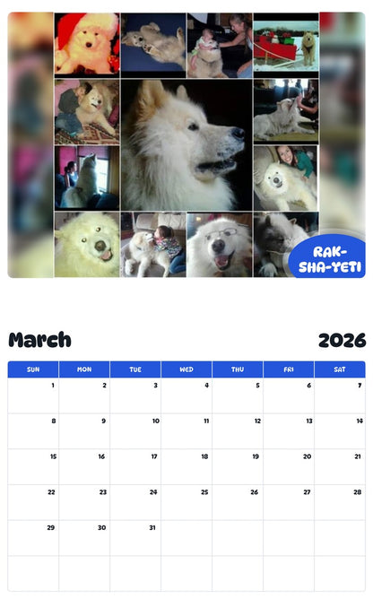 November 2025 - October 2026 RAK-SHA-YETI - Pawidols Pet Calendar