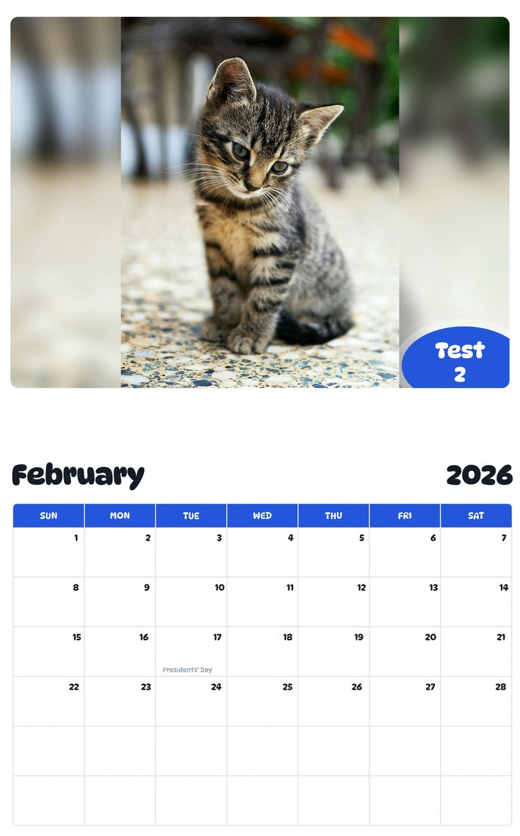 October 2025 - September 2026 Test 2 - Pawidols Pet Calendar