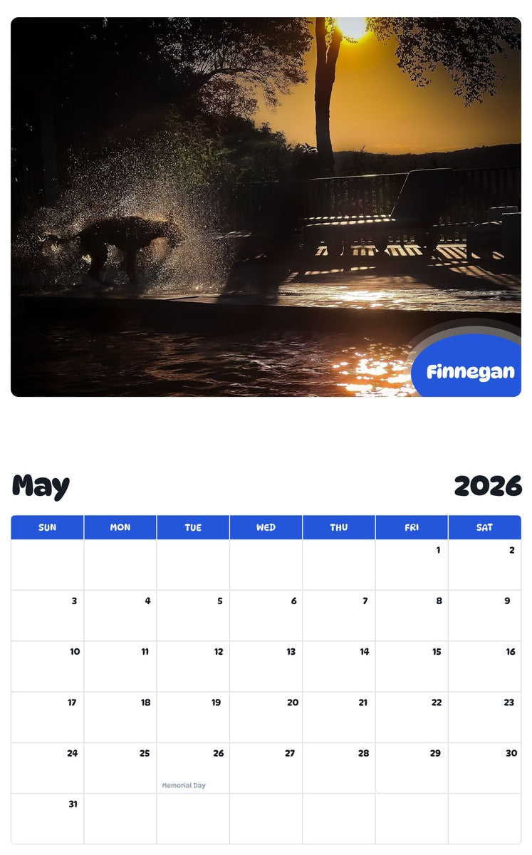 2026 - 2027 Finnegan - Pawidols Pet Calendar