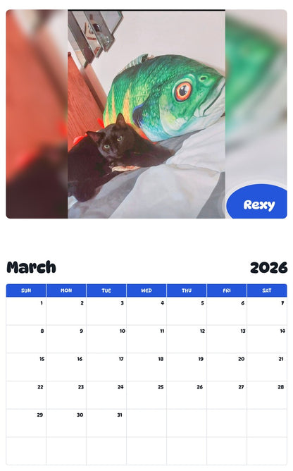 November 2025 - October 2026 Rexy - Pawidols Pet Calendar