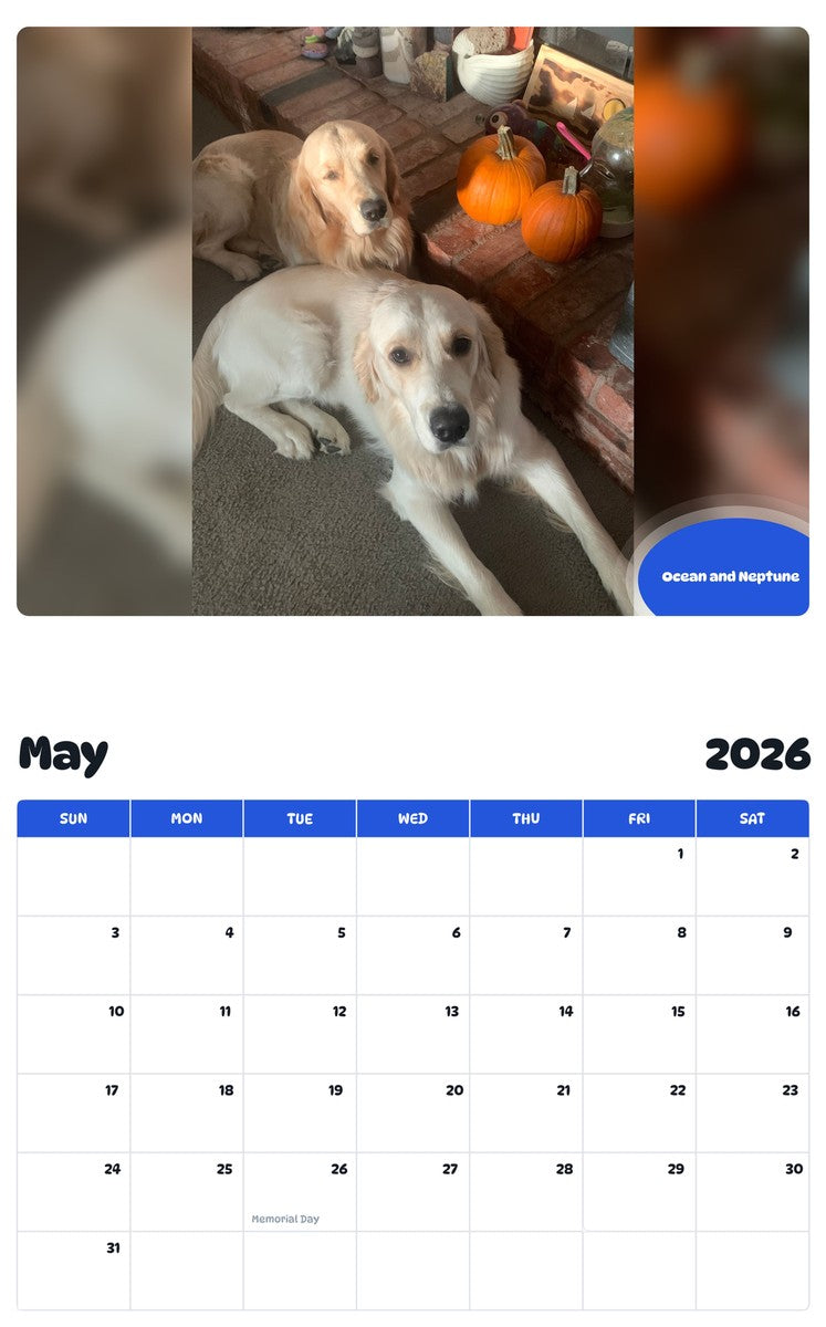 2026 - 2027 Ocean and Neptune - Pawidols Pet Calendar