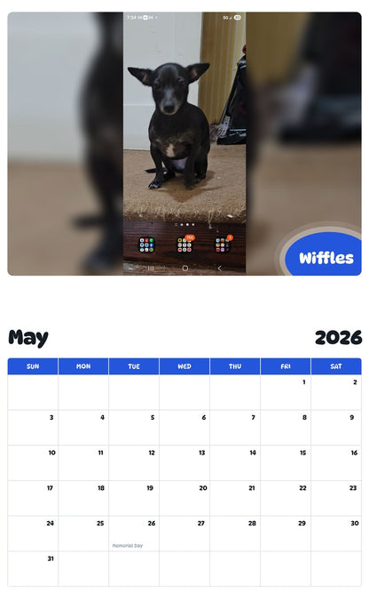 2026 - 2027 Wiffles - Pawidols Pet Calendar