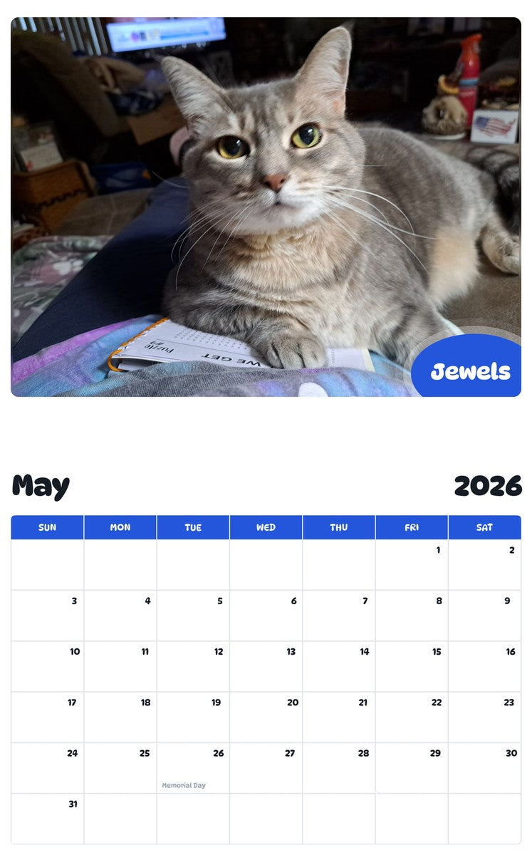2026 - 2027 Jewels - Pawidols Pet Calendar