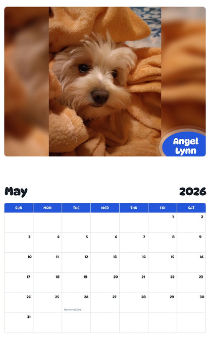 2026 - 2027 Angel Lynn - Pawidols Pet Calendar