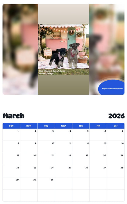 November 2025 - October 2026 Beignet Cowboy & Sassy Praline - Pawidols Pet Calendar