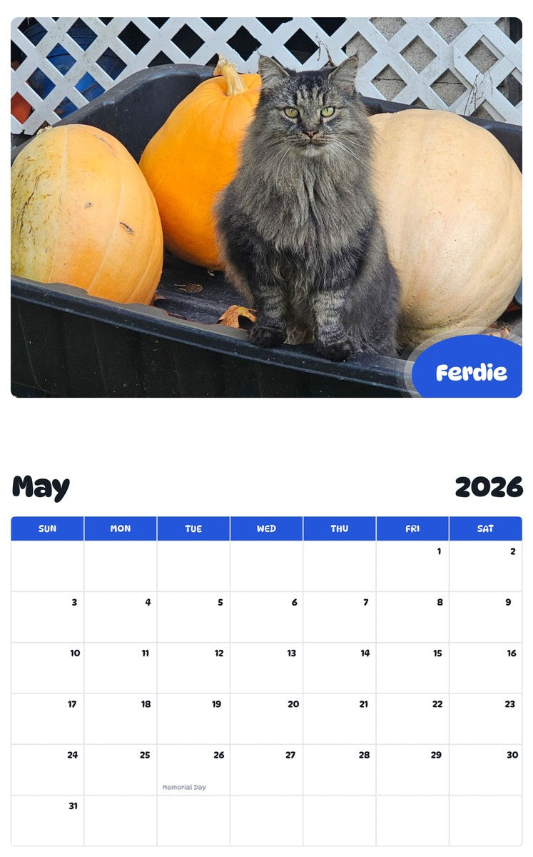 2026 - 2027 Ferdie - Pawidols Pet Calendar