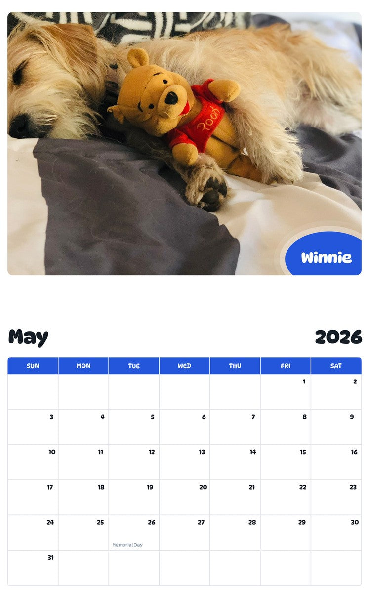 2026 - 2027 Winnie - Pawidols Pet Calendar
