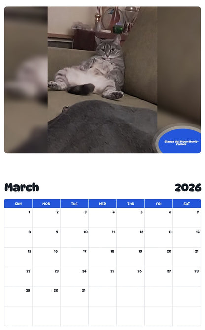 November 2025 - October 2026 Bianca del Meow Hovis-Parker - Pawidols Pet Calendar