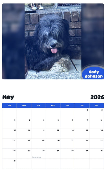 2026 - 2027 Cody Johnson - Pawidols Pet Calendar