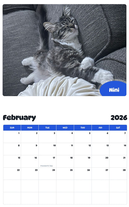 October 2025 - September 2026 Nini - Pawidols Pet Calendar