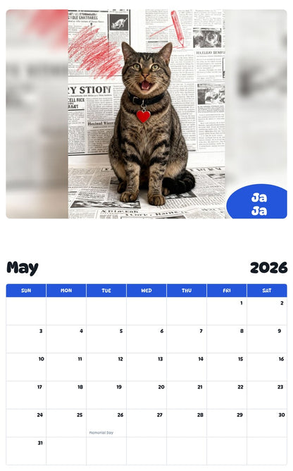 2026 - 2027 Ja Ja - Pawidols Pet Calendar