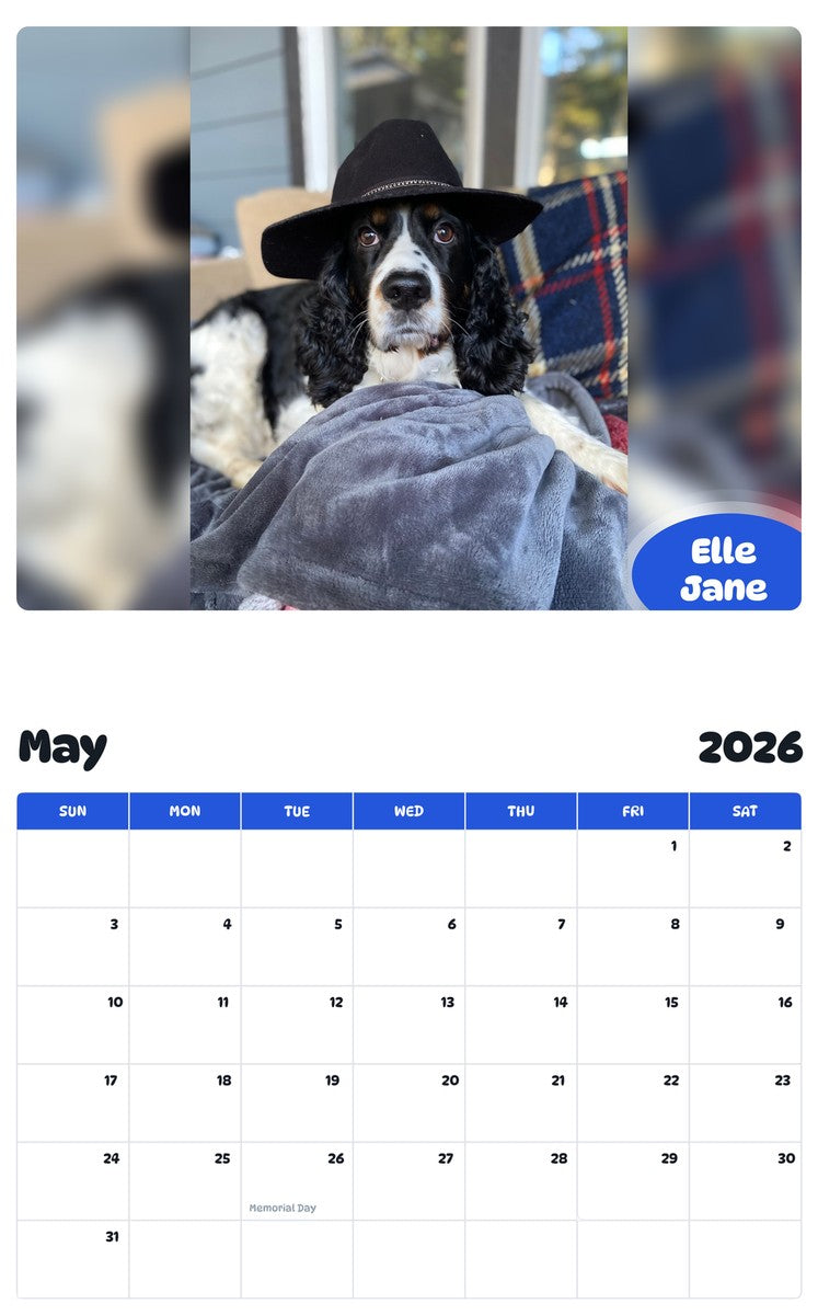 2026 - 2027 Elle Jane - Pawidols Pet Calendar