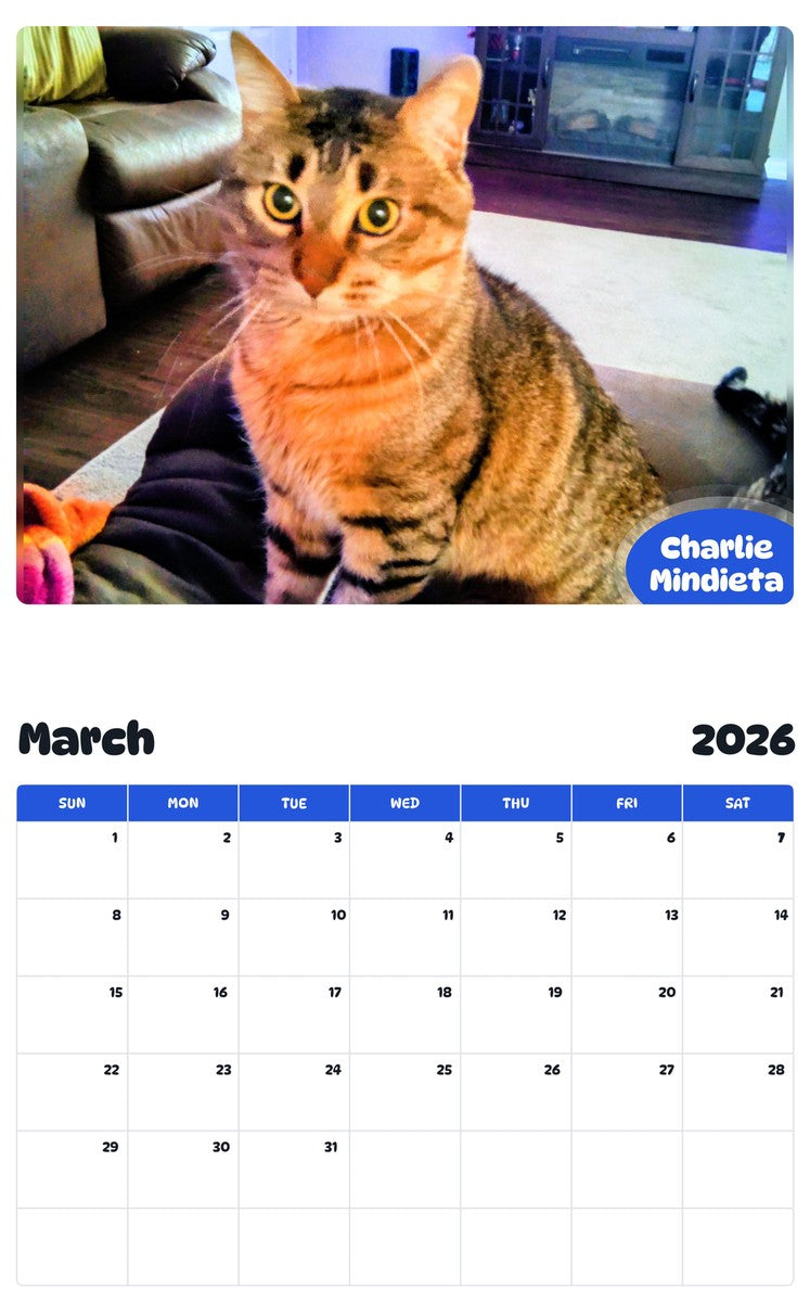 November 2025 - October 2026 Charlie Mindieta - Pawidols Pet Calendar