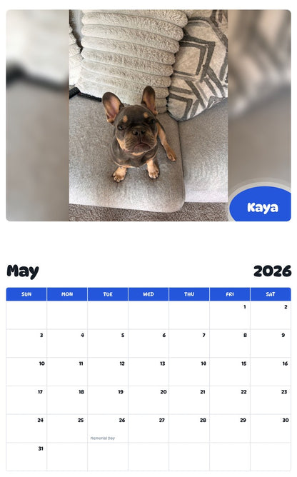 2026 - 2027 Kaya - Pawidols Pet Calendar