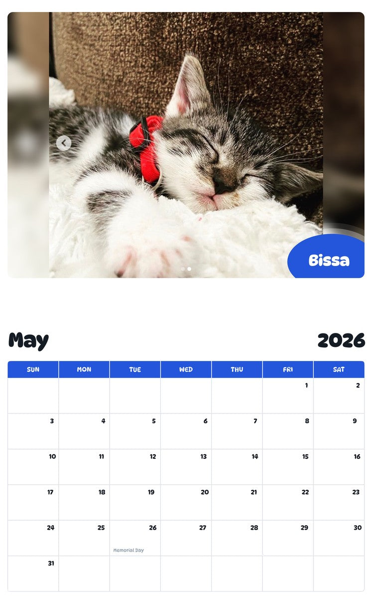 2026 - 2027 Bissa - Pawidols Pet Calendar