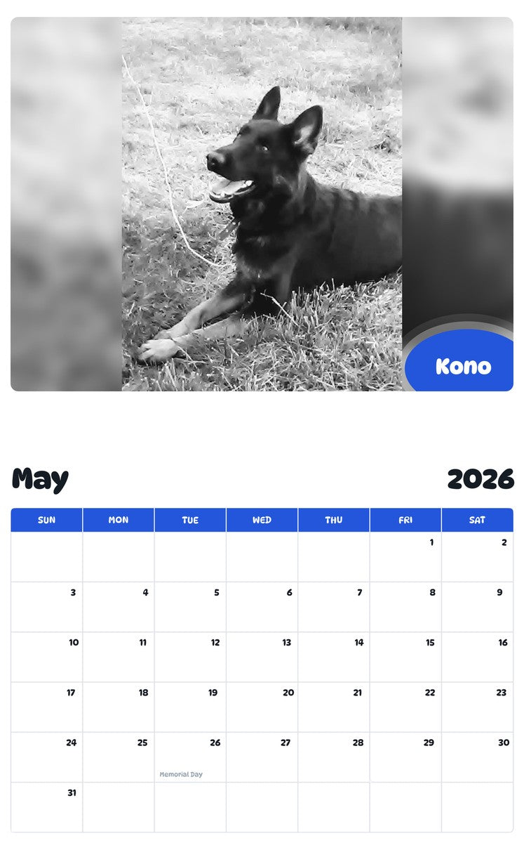 2026 - 2027 Kono - Pawidols Pet Calendar