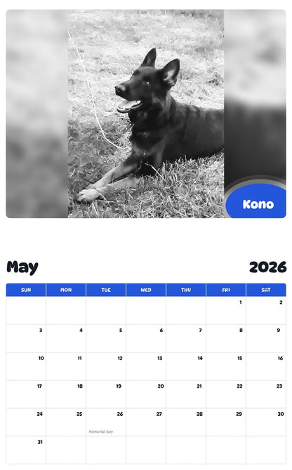 2026 - 2027 Kono - Pawidols Pet Calendar