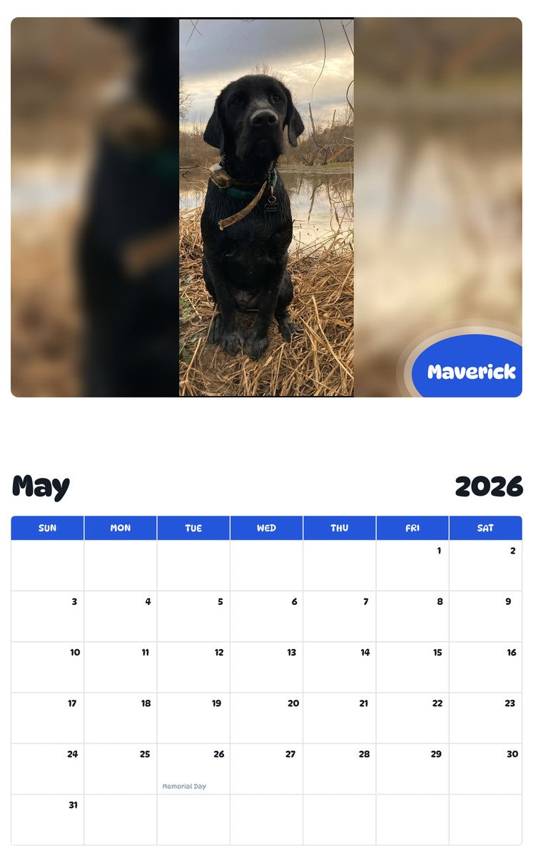 2026 - 2027 Maverick - Pawidols Pet Calendar