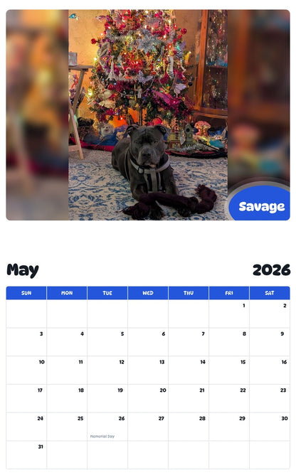 2026 - 2027 Savage - Pawidols Pet Calendar