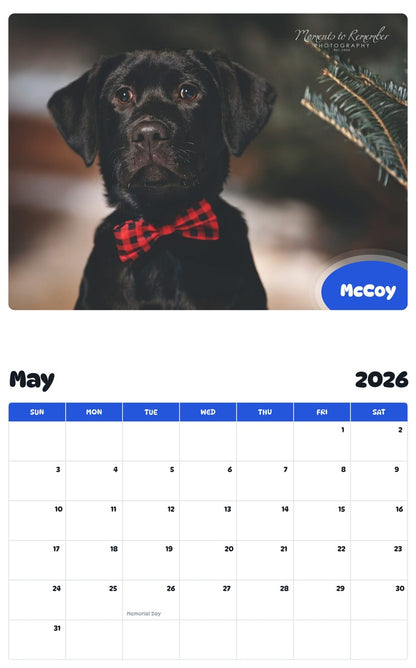 2026 - 2027 McCoy - Pawidols Pet Calendar