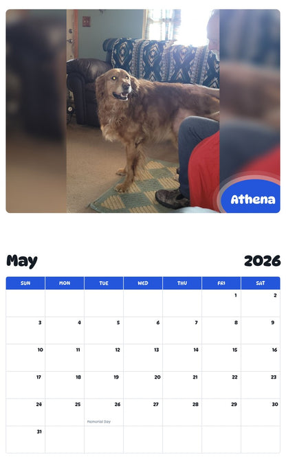 2026 - 2027 Athena - Pawidols Pet Calendar