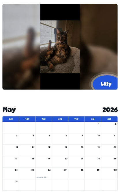 2026 - 2027 Lilly - Pawidols Pet Calendar