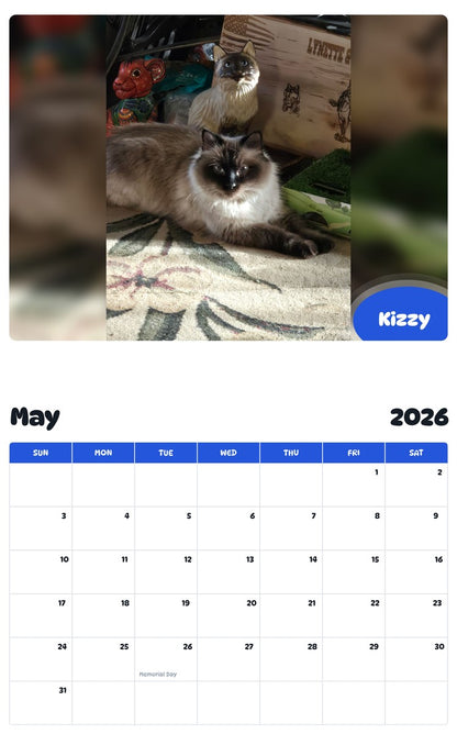 2026 - 2027 Kizzy - Pawidols Pet Calendar