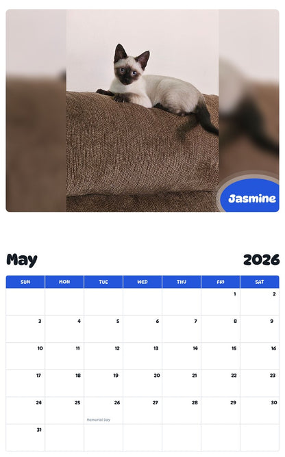 2026 - 2027 Jasmine - Pawidols Pet Calendar