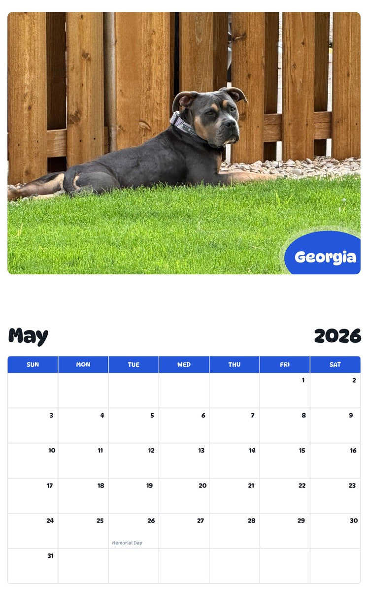 2026 - 2027 Georgia - Pawidols Pet Calendar