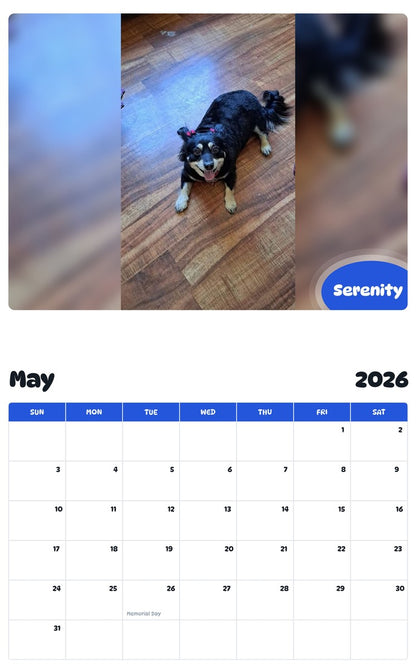 2026 - 2027 Serenity - Pawidols Pet Calendar