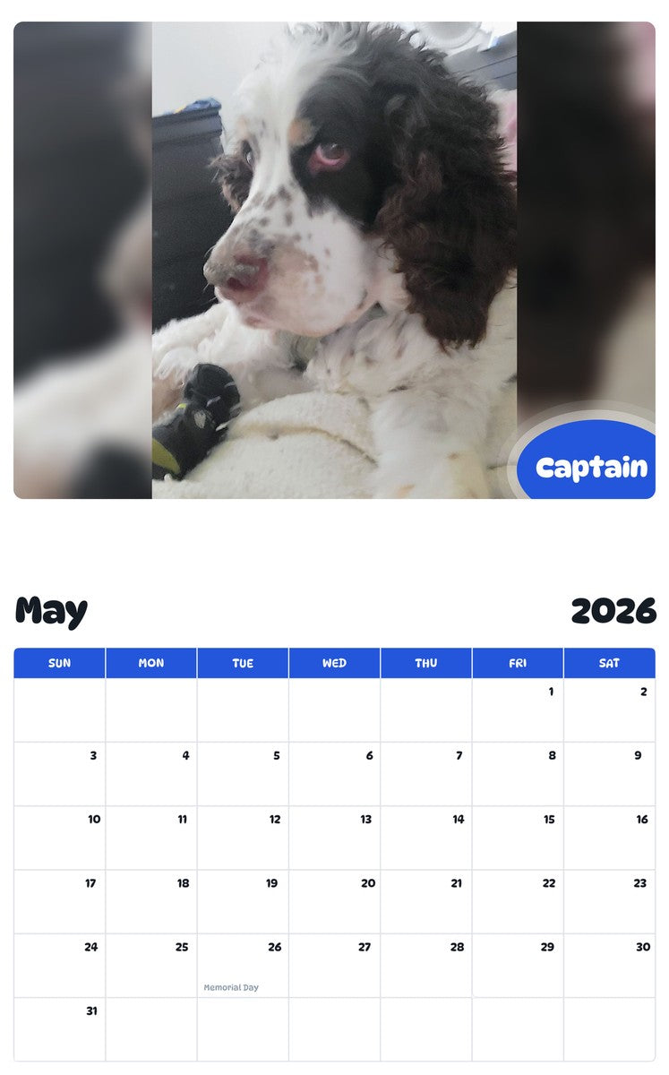 2026 - 2027 Captain - Pawidols Pet Calendar