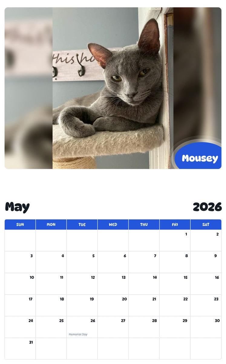 2026 - 2027 Mousey - Pawidols Pet Calendar