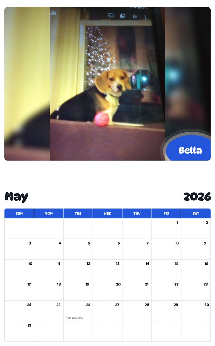 2026 - 2027 Bella - Pawidols Pet Calendar