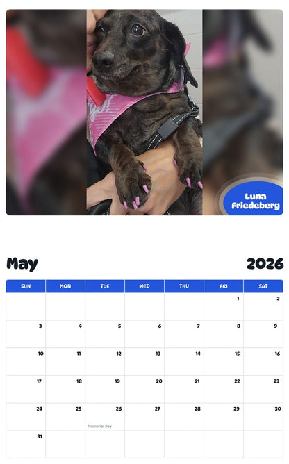 2026 - 2027 Luna Friedeberg - Pawidols Pet Calendar