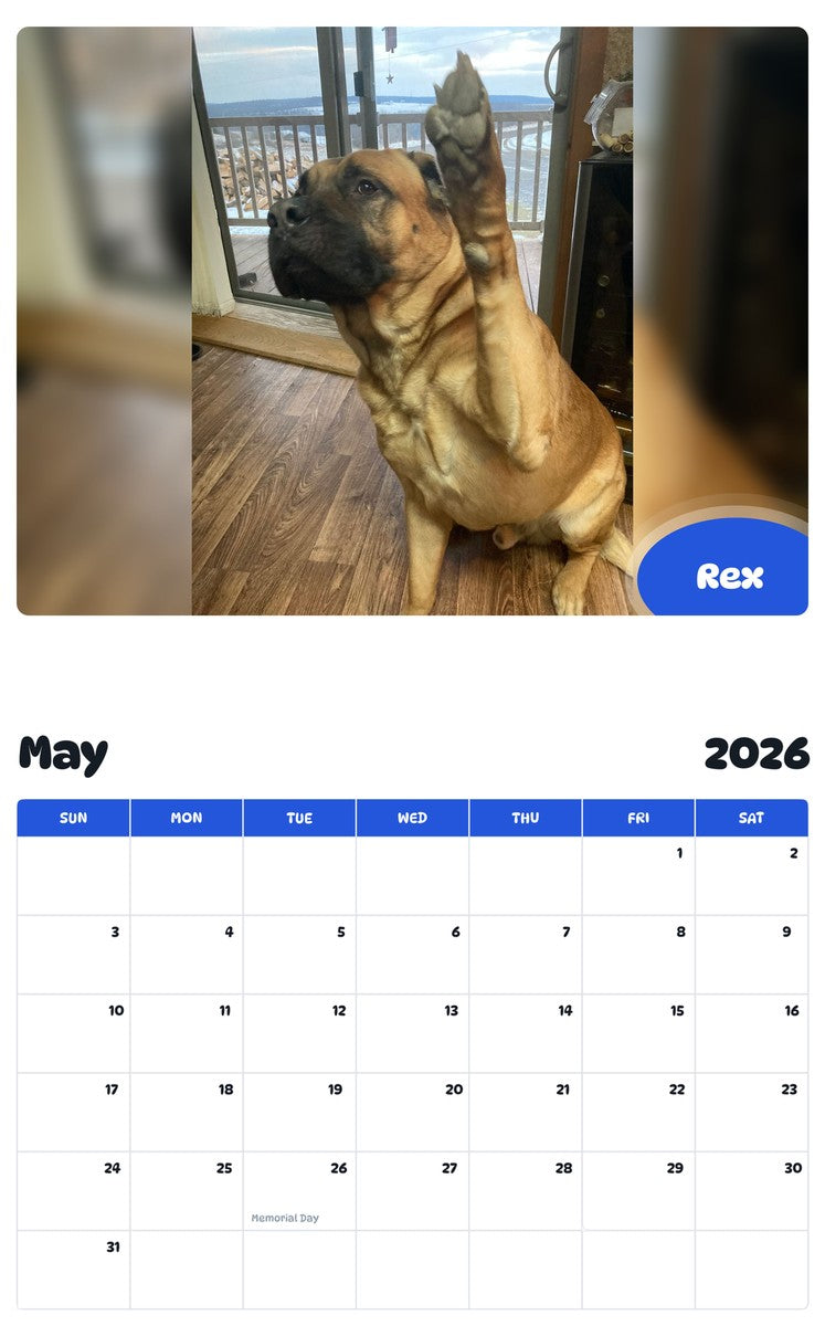 2026 - 2027 Rex - Pawidols Pet Calendar