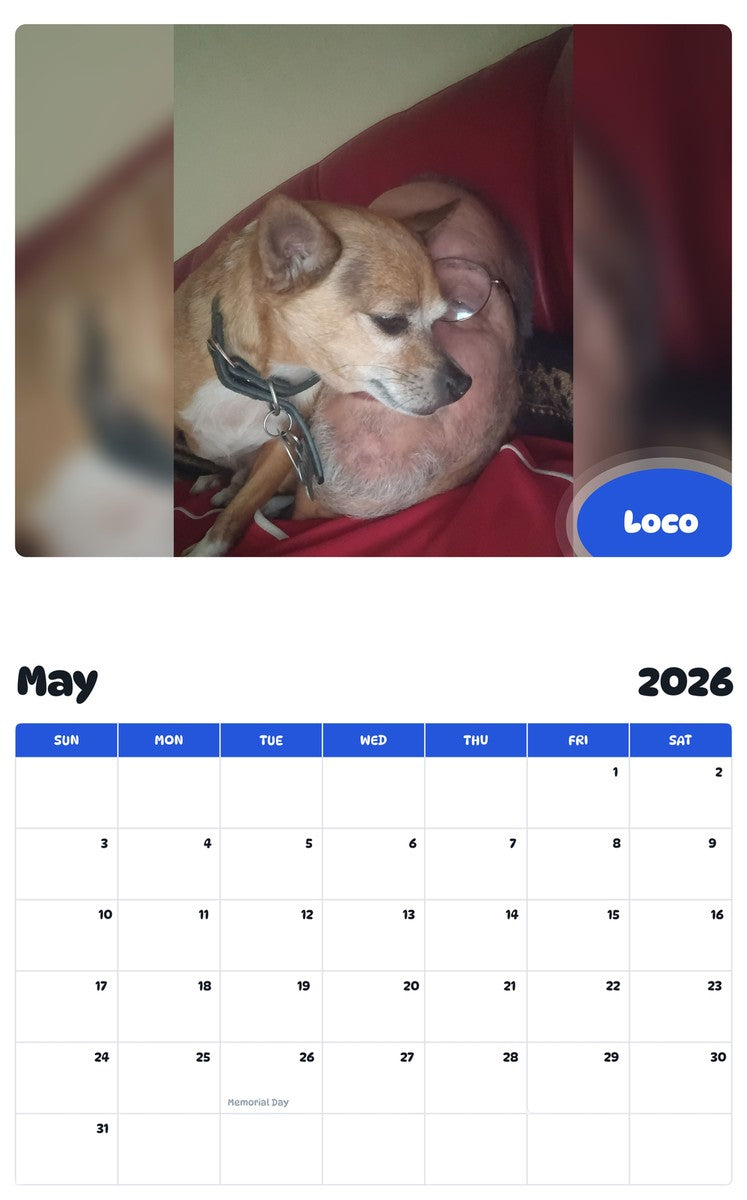 2026 - 2027 Loco - Pawidols Pet Calendar