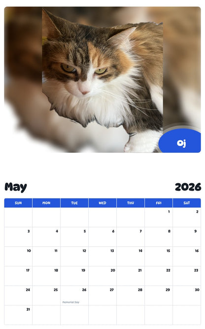 2026 - 2027 Oj - Pawidols Pet Calendar
