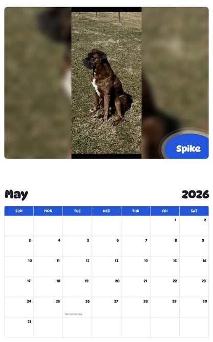 2026 - 2027 Spike - Pawidols Pet Calendar