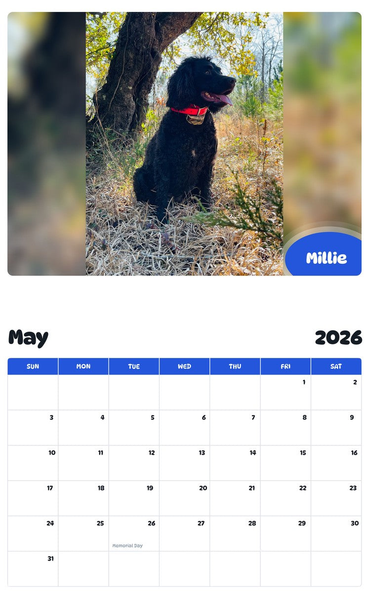 2026 - 2027 Millie - Pawidols Pet Calendar