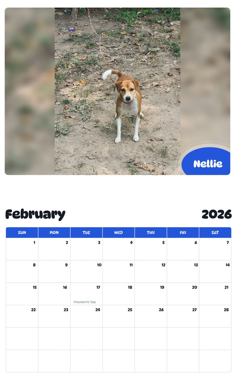October 2025 - September 2026 Nellie - Pawidols Pet Calendar