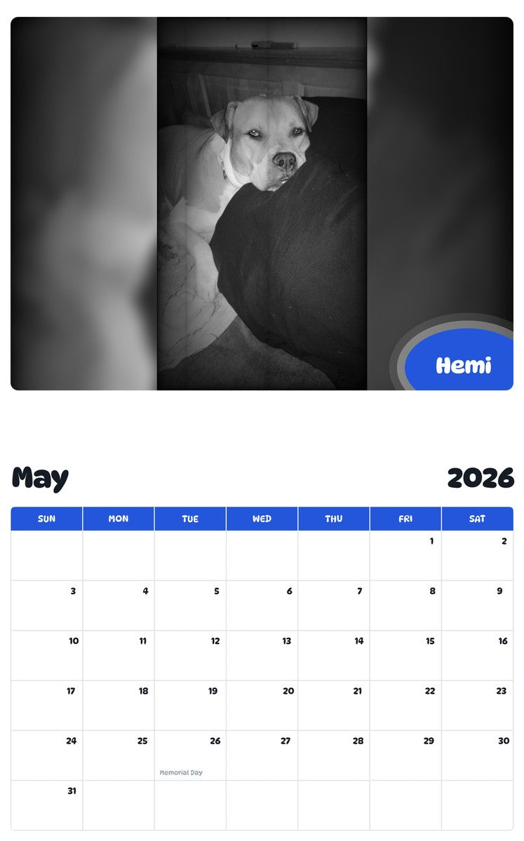 2026 - 2027 Hemi - Pawidols Pet Calendar