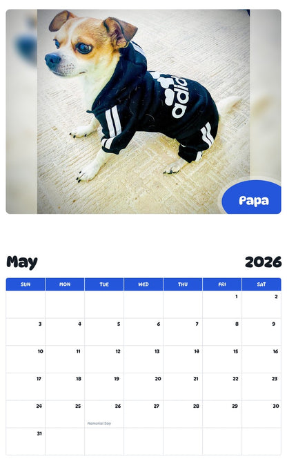 2026 - 2027 Papa - Pawidols Pet Calendar