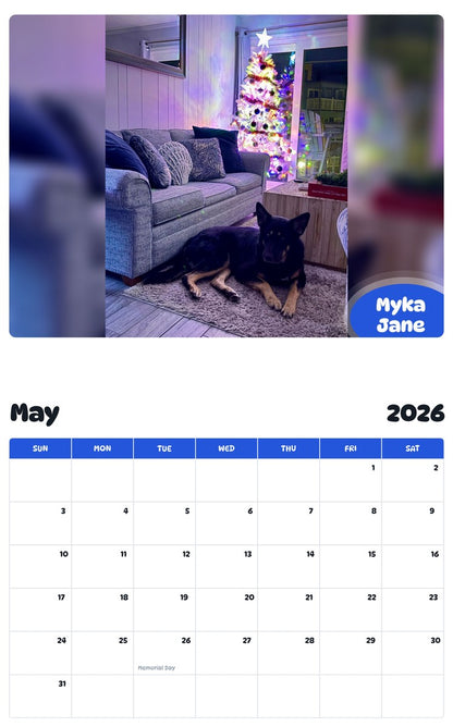 2026 - 2027 Myka Jane - Pawidols Pet Calendar