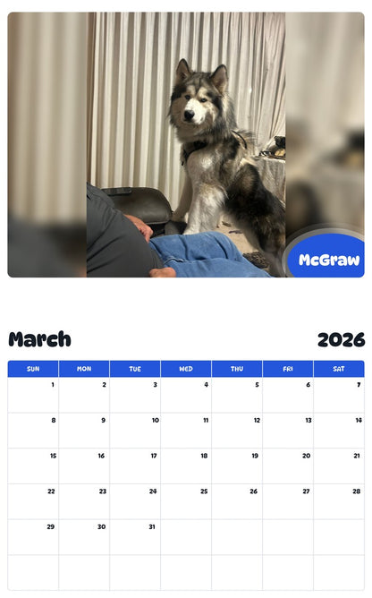 November 2025 - October 2026 McGraw - Pawidols Pet Calendar
