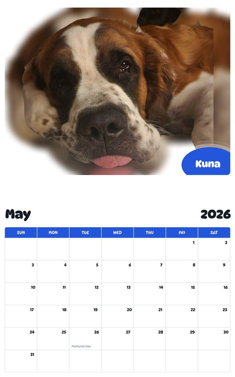 2026 - 2027 Kuna - Pawidols Pet Calendar